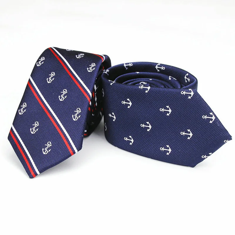 

Fashion Man Skinny Ties Polyester Silk Narrow Anchor Bicycle horse Jacquare Woven Neck Tie Men's Party Gravatas Slim Neckwear