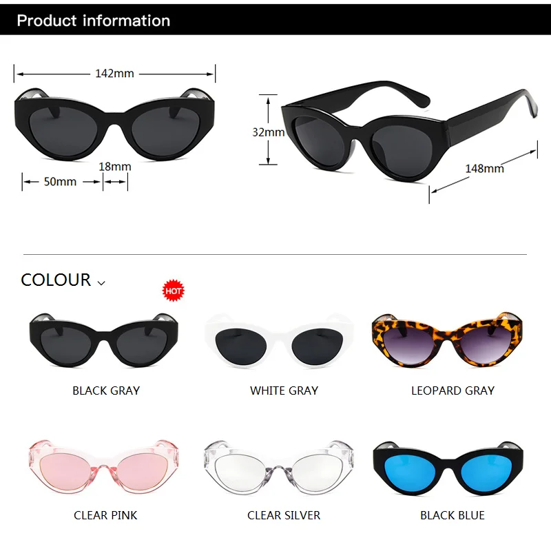 

Vintage Cat Eye Sunglasses Women Men Small 2021 Brand Retro Woman Rectangle Sun glasses Female gafas de sol UV400