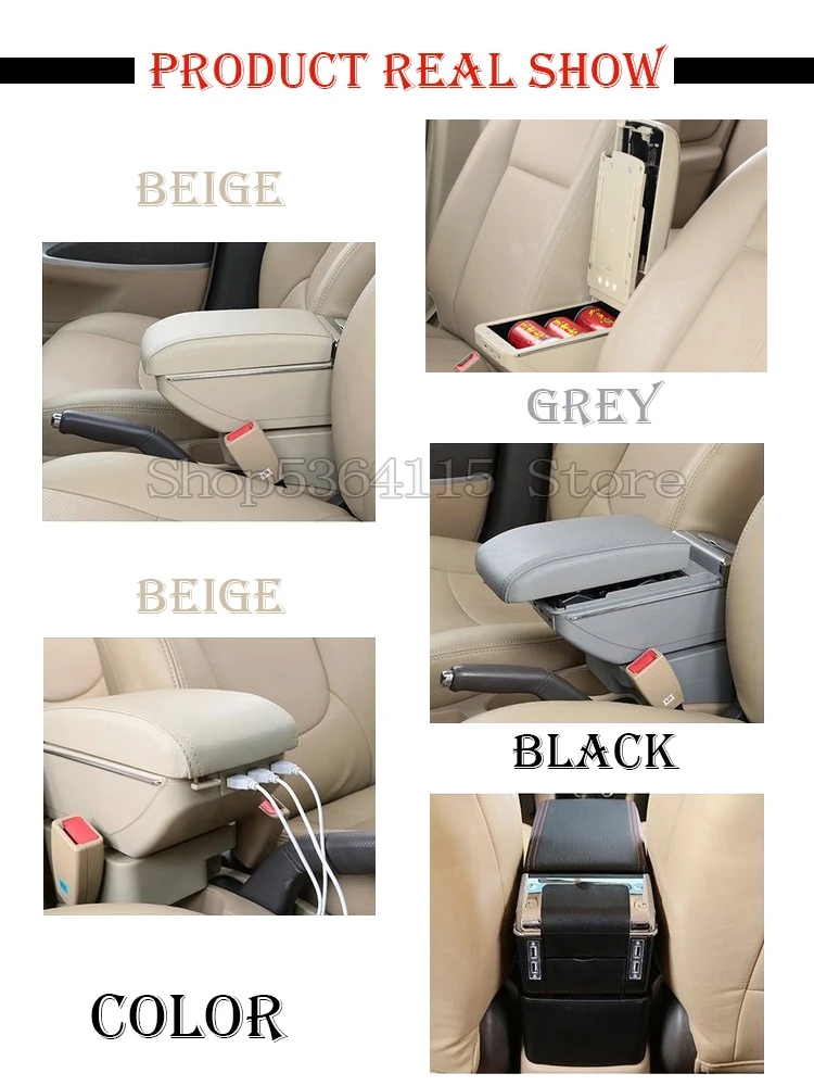 For KIA Rio 4 Rio X-line Armrest Box Central Store Content Box Cup Holder Ashtray Interior Car-styling Accessories
