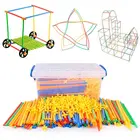 500 шт красочные пластиковые соломенные собранные детские строительные блоки Развивающие игрушки для дома на открытом воздухе комбинированные головоломки игры подарки