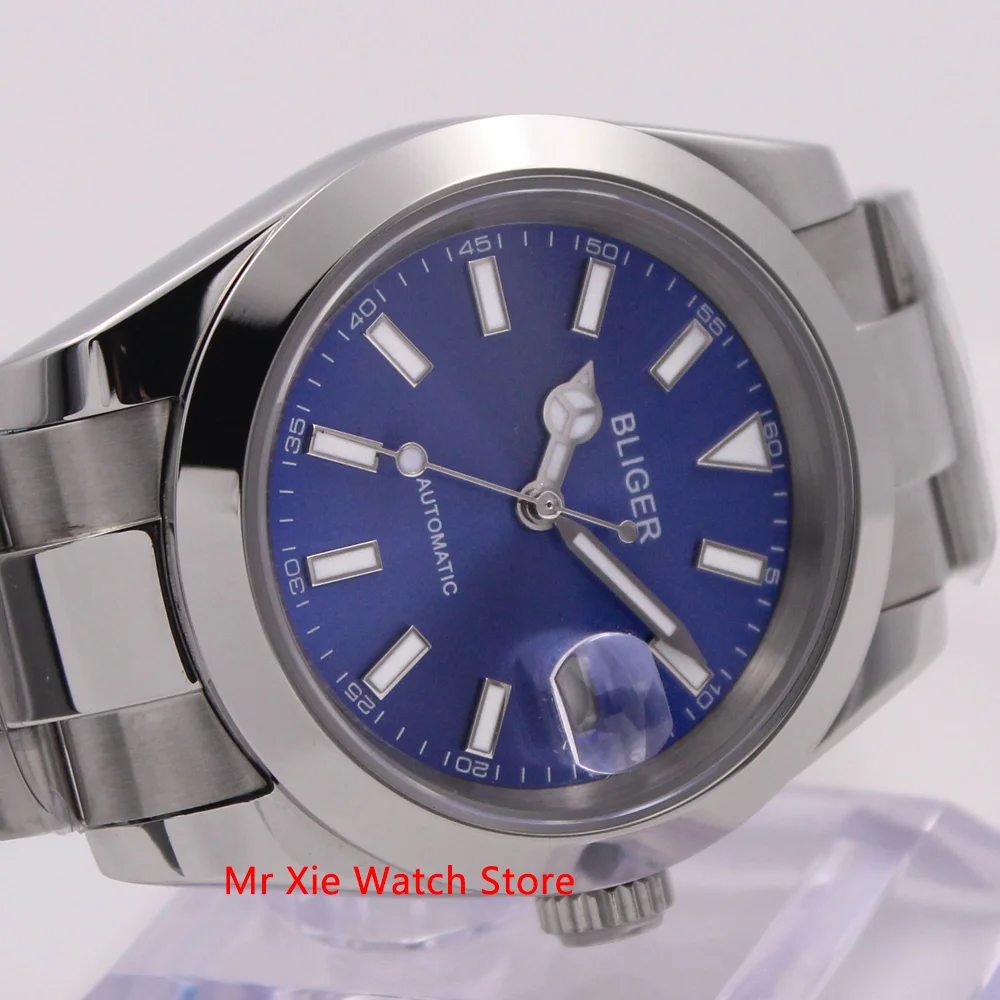 Мужские автоматические механические часы Bliger 40 мм роскошный календарь