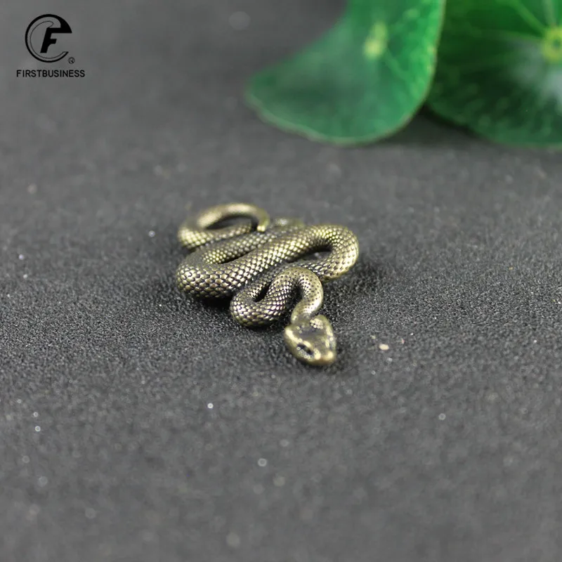 Винтажные медные длинные миниатюрные фигурки змеи украшения для стола