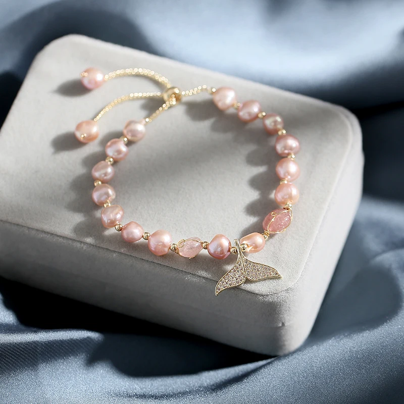 Модные женские браслеты из натурального пресноводного жемчуга|Плетеные