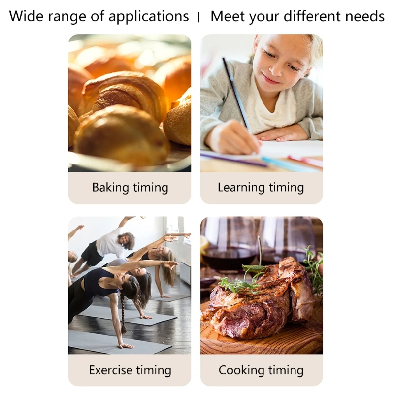 

Kitchen Timer White Strong Magnetic Back Loud Alarm Large Display 12 / 24 Hour Magnetic/Stand/Hanging Countdown