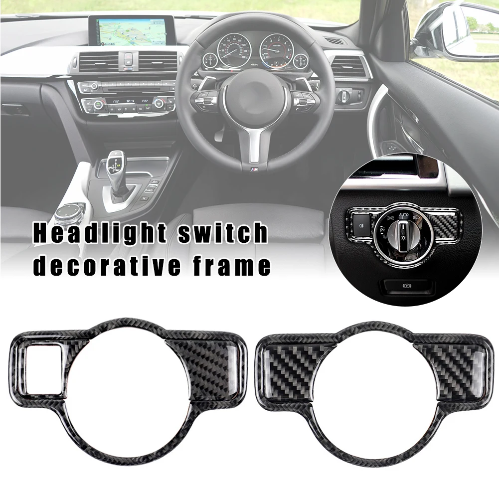 

Carbon Fiber Interior Headlight Switch Frame Decoration Modified Car Sticker Switch Decorative Cover for Mercedes car accessory