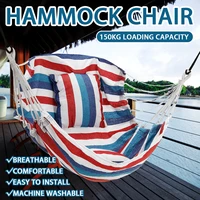 bedroom hanging hammock chair adults kids indoor thickened outdoor swing chair seat travel camping hammocks swings and 2 pillows