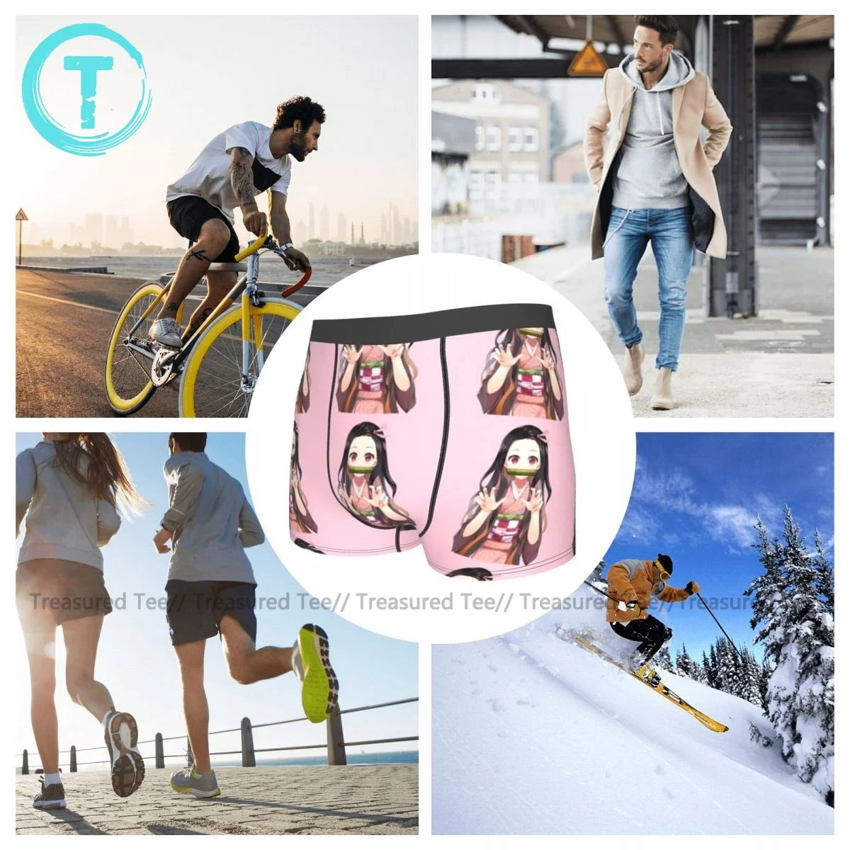 

Nezuko Underwear Custom Polyester Sublimation Trunk Hot Man Funny Boxer Brief