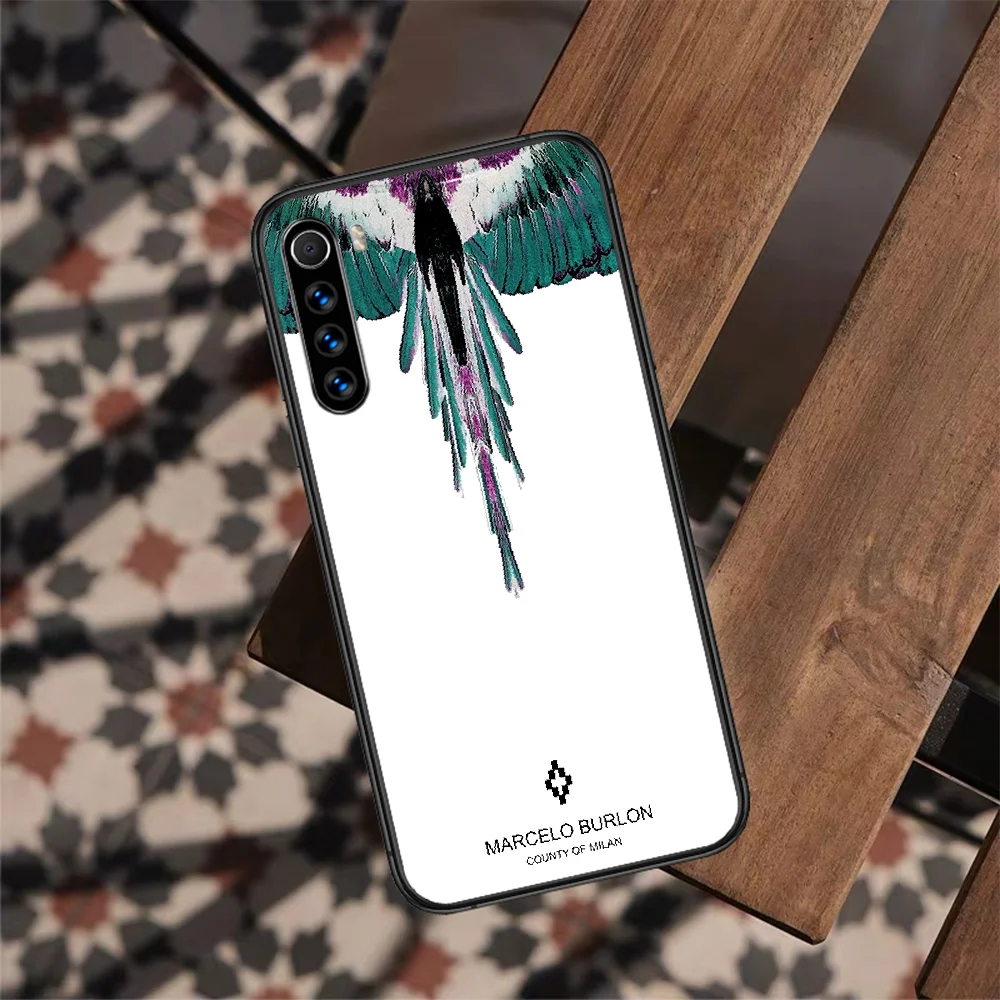 

Italy Marcelo Brand Burlon Phone Case For XIAOMI Redmi Note 9 8 7 6 S A 10 A T S PRO K40 black Prime Soft Waterproof Tpu Shell