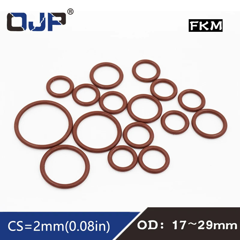 Уплотнительное кольцо из фторкаучука, 3 шт./лот, коричневое, FKM, OD17/18/19/20/21/22/23/24/25/26/27/28/29*2 мм, уплотнительное кольцо прокладочная шайба Уплотнительное кольцо из фторкаучука, 3 шт./лот, коричневое, FKM, OD17/18/19/20/21/22/23/24/25/26/27/28/29*2 мм, уплотнительное кольцо прокладочная шайба