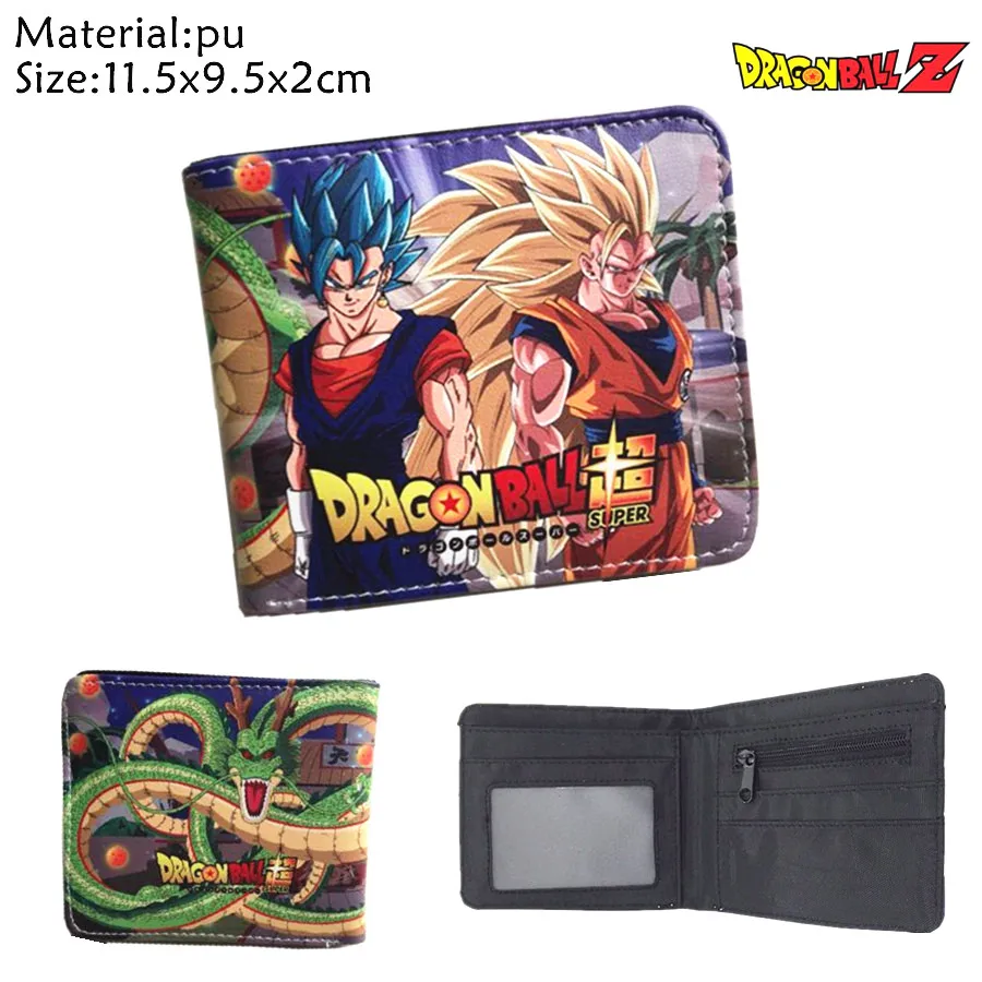 Аниме Dragon Ball Z кошелек Супер Saiyan Goku Vegetto для мальчиков и девочек карман на молнии для монет PU короткий держатель для карт