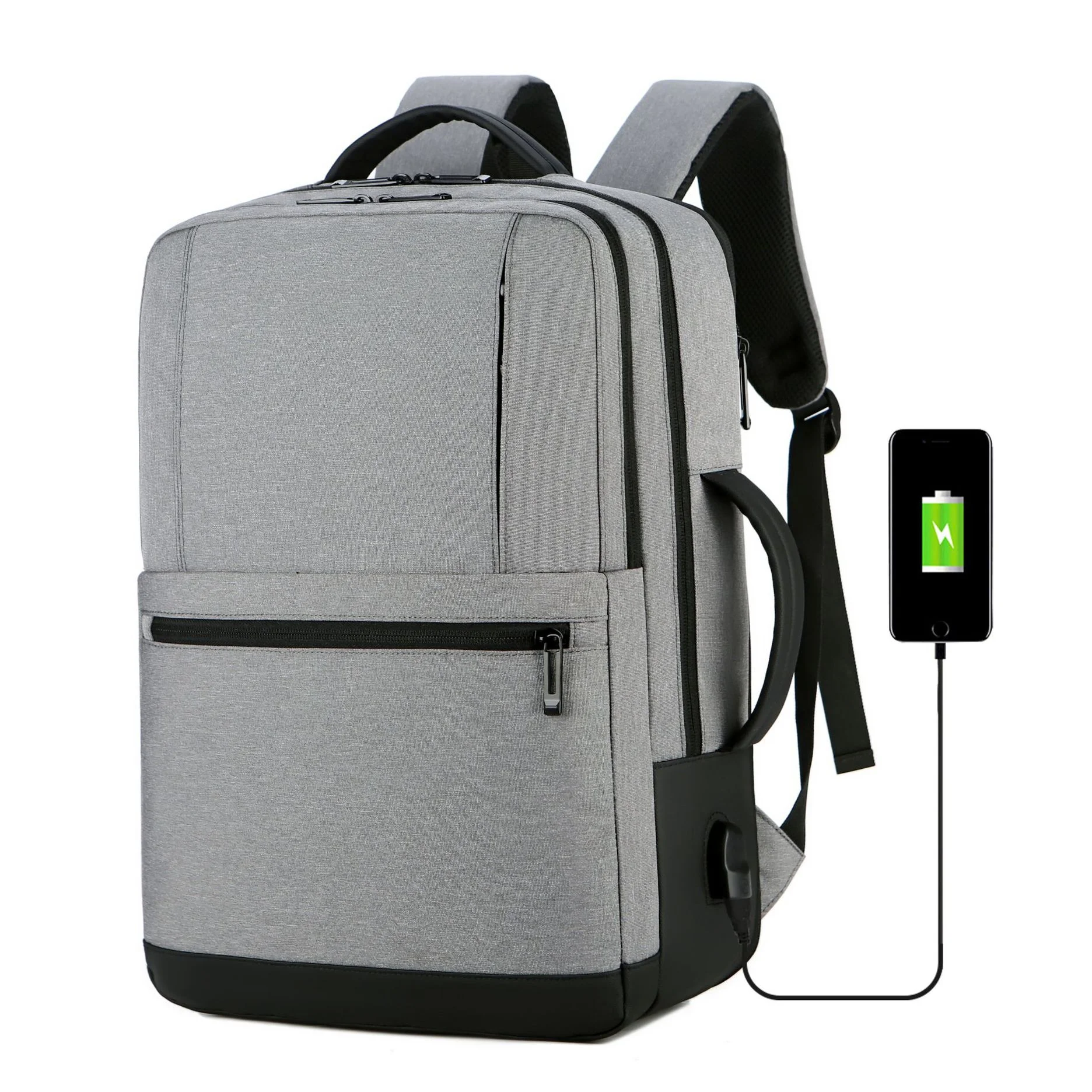 Мужской деловой дорожный рюкзак многослойный чемодан с USB интерфейсом