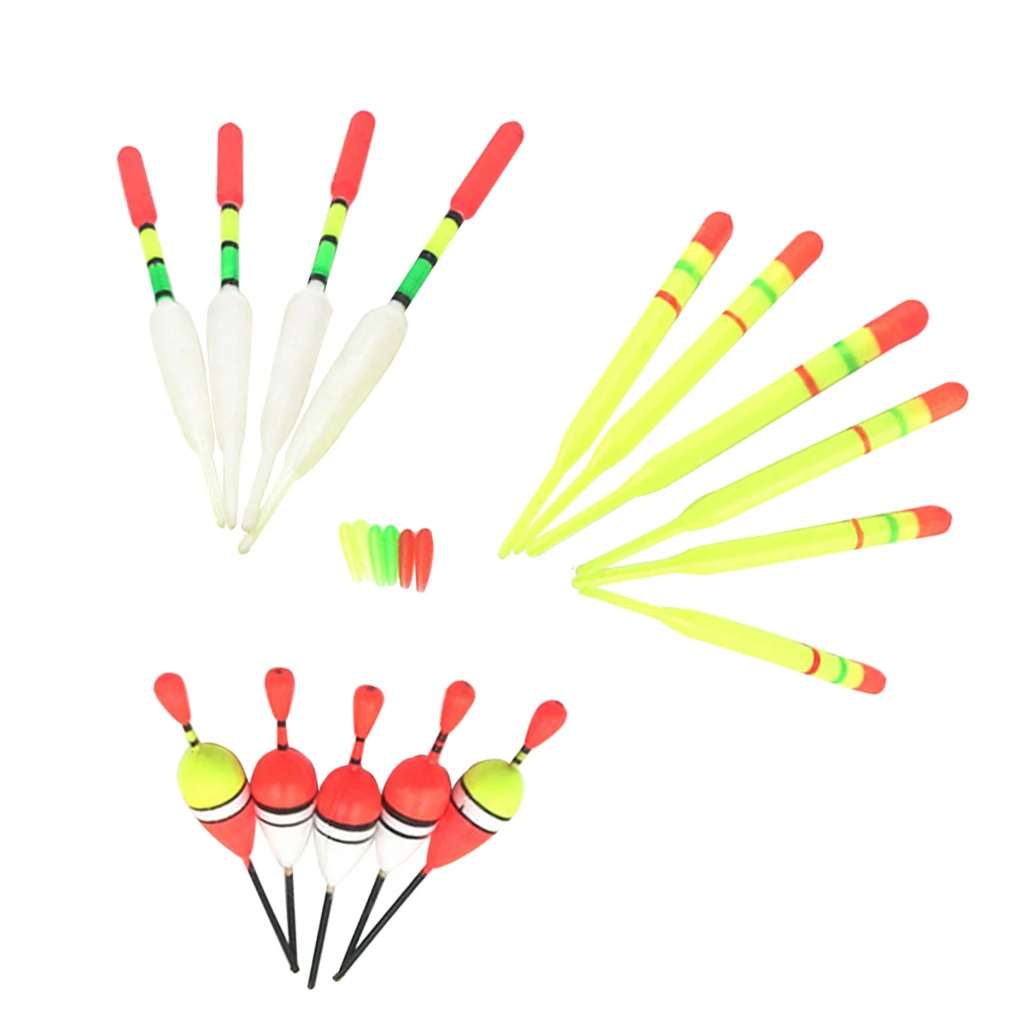 

15pcs/set Fishing Floats Set Buoy Bobber Fishing Light Stick Floats Fluctuate Mix Size Color float buoy For Fishing Accessories