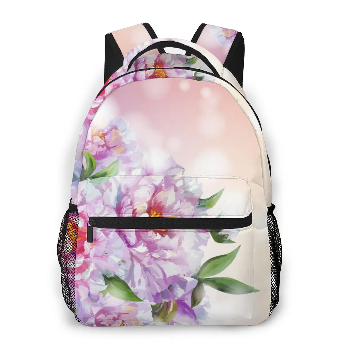 

Женский рюкзак, повседневная дорожная сумка с рисунком пиона и маслом, школьная сумка, модная сумка на плечо для девочек-подростков