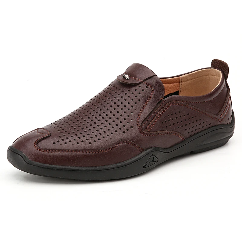 

New Men Hollow Hole Loafers Footwear Men Breathable Slip on Casual Sneakers Luxury Brand Men Shoes High Quality Man Drive Shoe *