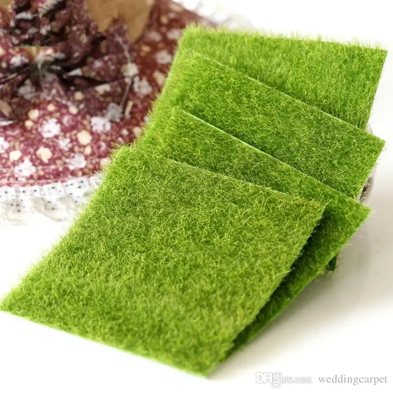 

Artificial Grass Lawn 15*15cm fairy garden miniature gnome moss terrarium decor resin crafts bonsai home decor for DIY Zakka