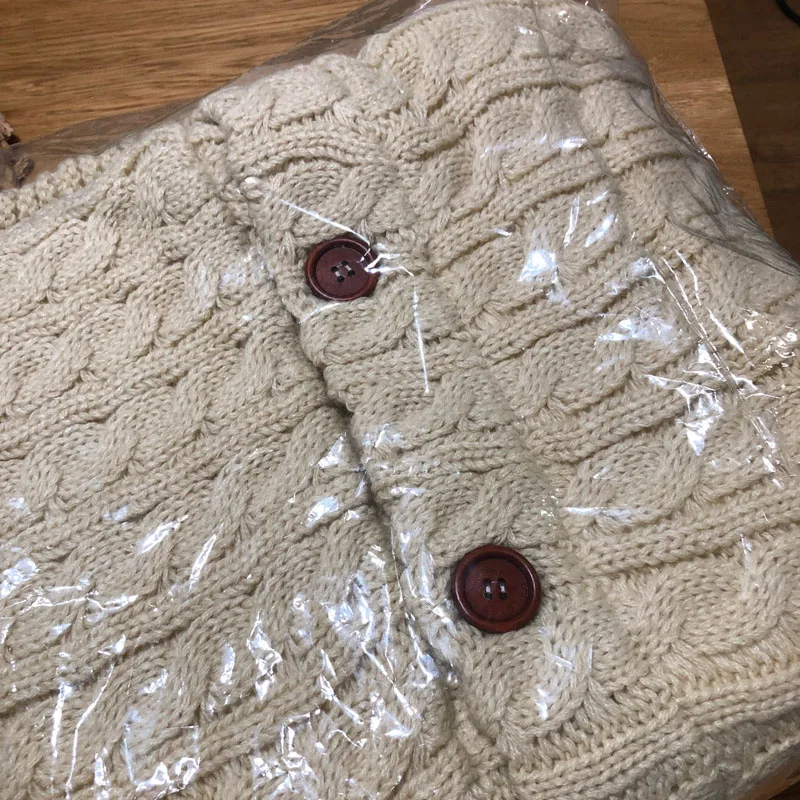 Осенне-зимний детский спальный мешок для коляски вязаный на пуговицах улицы