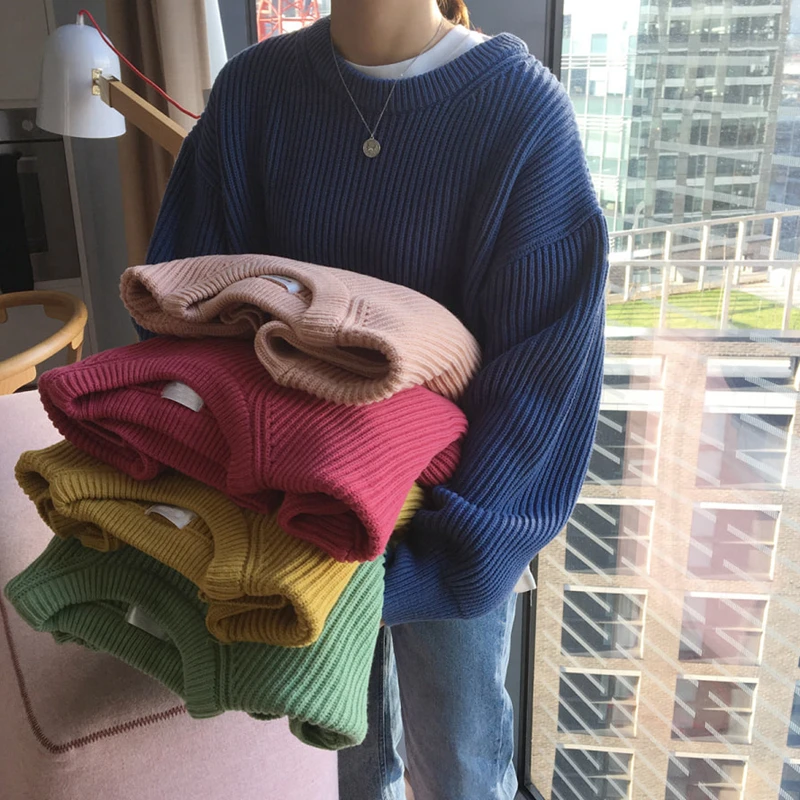 

13Colors 2021 Autumn Winter Women Pullovers And Sweaters Korean style Basic Female knitted Sweater (N0290)