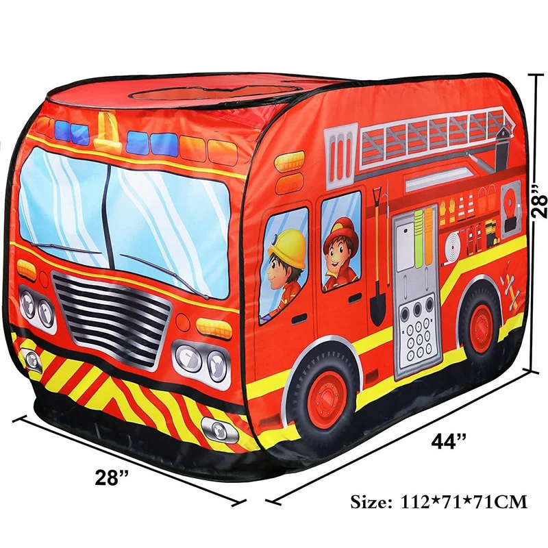

Game home throw tent fire truck police bus folding pop up toy playhouse children toy tent ice cream fight home model fire