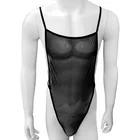 Брендовое Мужское боди, сексуальные трусы для мужчин, нижнее белье, черные прозрачные плотные сетчатые полупрозрачные боди, Sissy Mankini