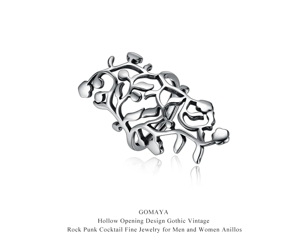GOMAYA, модные, 925 пробы, серебряные, полые, дизайн, винтажные кольца, хорошее ювелирное изделие, подарок для женщин, обручальное металлическое кольцо на кончик пальца