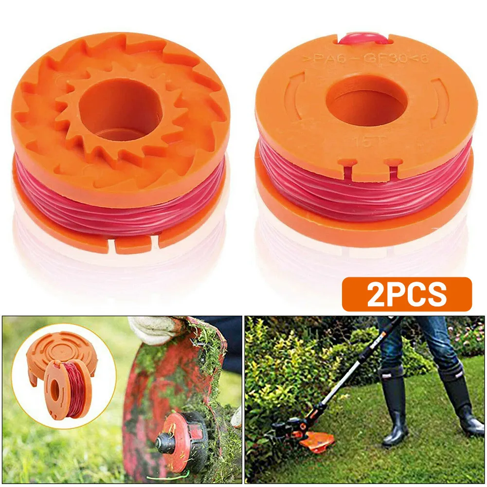 

2Pcs Trimmer Spool Line For WORX Grass Trimmer WG150E WG151E WG154E WG155E WG157E WG160E WG163E WG165E WG166E WG167E WG169E
