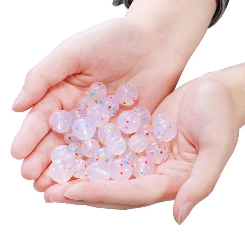 

20pcs/lot Silicone Beads Safe Teether Round Baby Teething Beads DIY Chewable Bracelet Colorful Teething For Infant