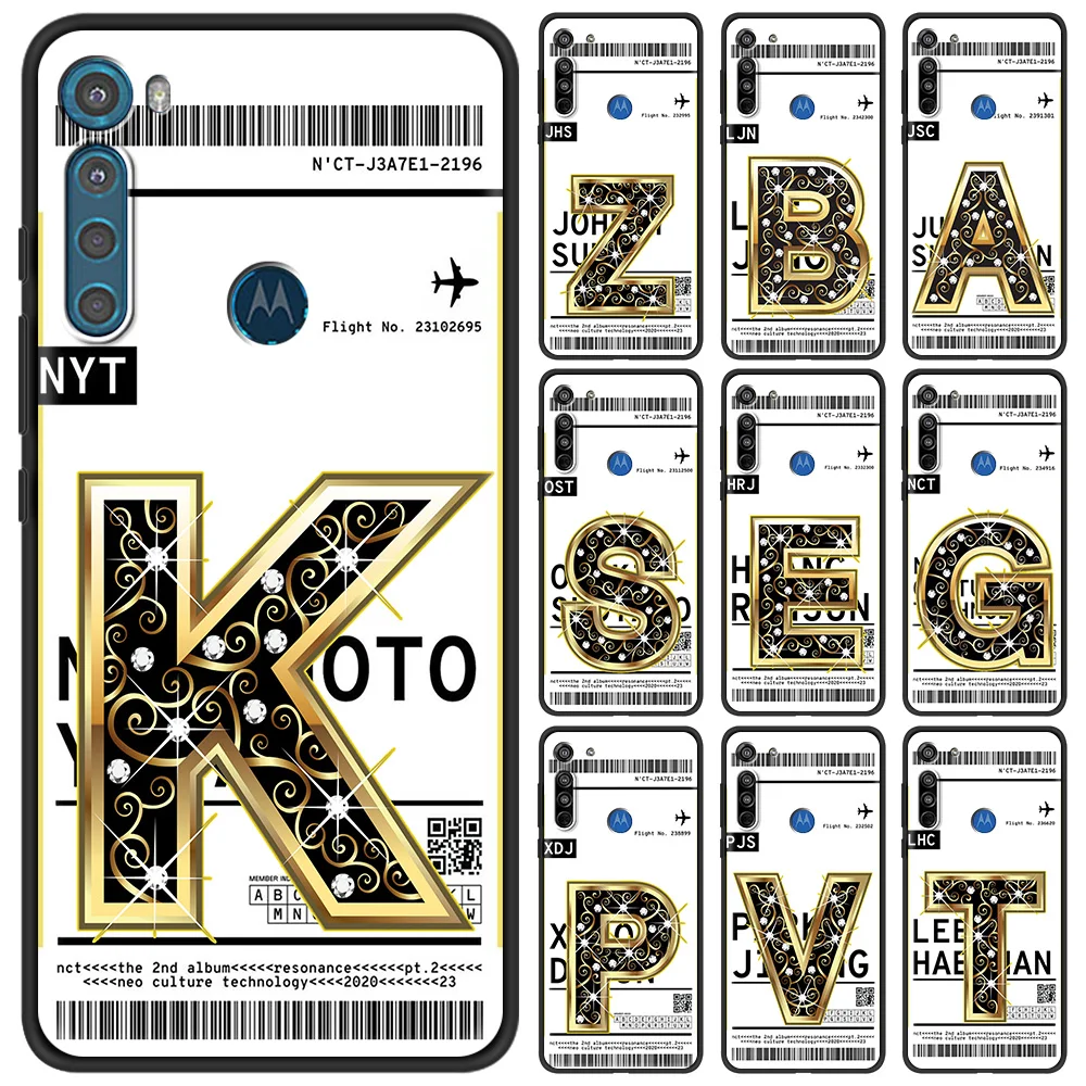 

Case for Motorola G8 G9 Power G Stylue G10 G30 Play Lite One Fusion Hyper E6S Edge Plus World Country Letters Label Air Tickets