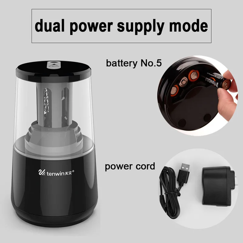 Электрическая точилка для карандашей автоматическая 6 мм-8 мм с аккумулятором или