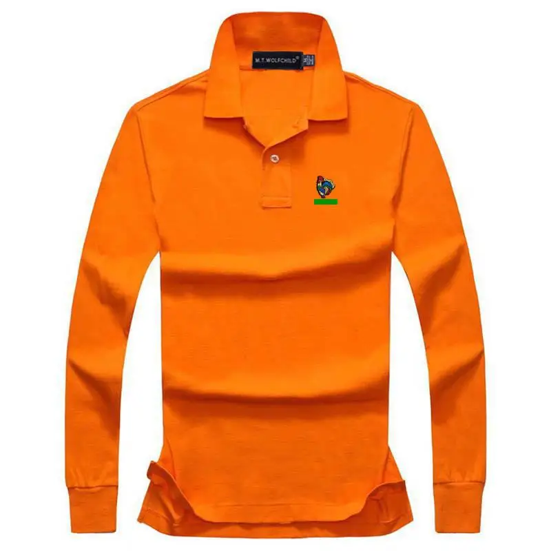 Мужские рубашки поло с длинным рукавом высшего качества весна осень 2020 100% хлопок