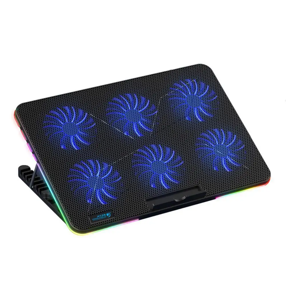

Gaming Laptop Cooler 12-17 Inch,Six Fan Cooling Bracket Screen,Notebook Two Cool Ports USB Led Stand With Y8Q0