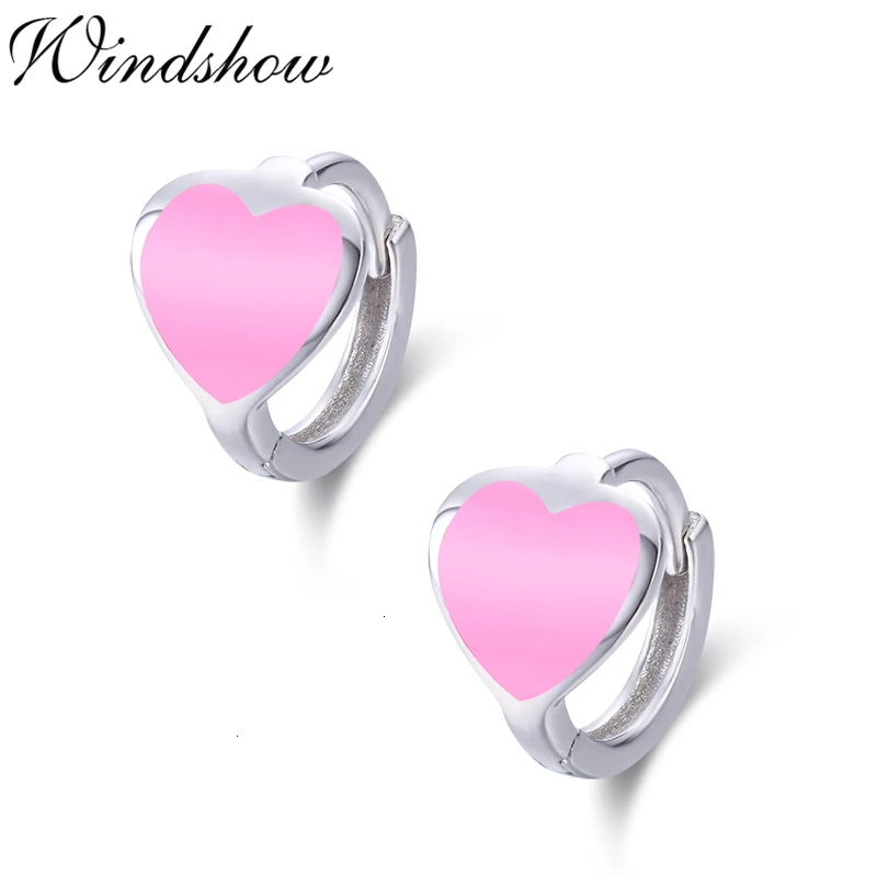 Милые розовые персиковые сердца из стерлингового серебра 925 пробы маленькие