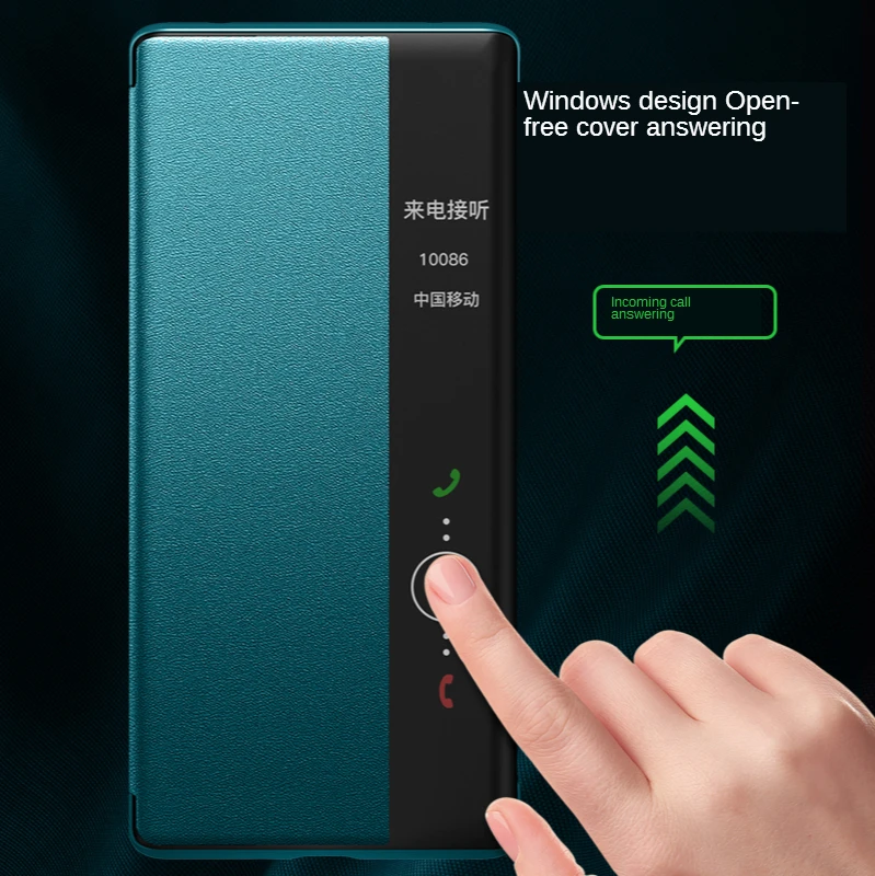 

Роскошный кожаный чехол для HUAWEI Mate 40 Pro Plus, чехол для телефона Mate40, автомобильный смарт-чехол с окошком для просмотра сна, противоударный чех...