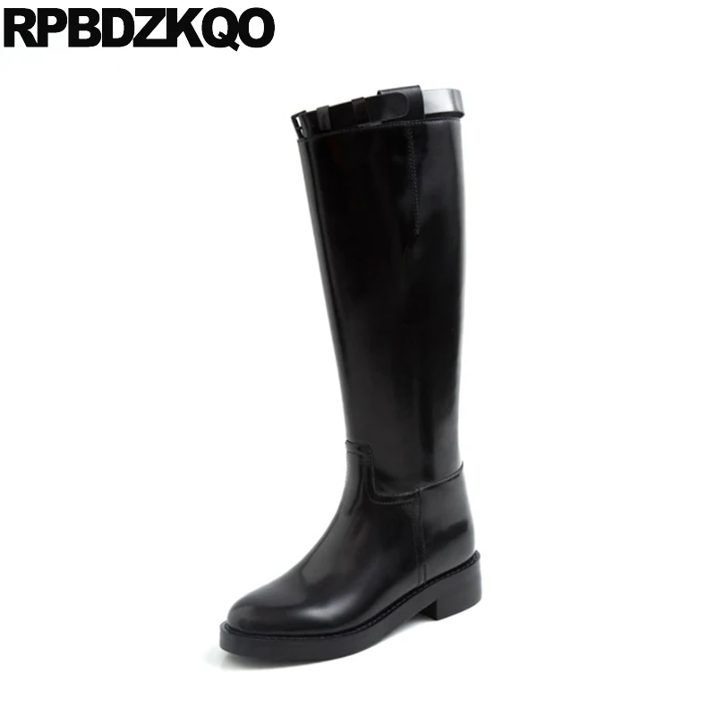 Обувь для верховой езды с высоким голенищем Лакированная кожа сапоги до колена