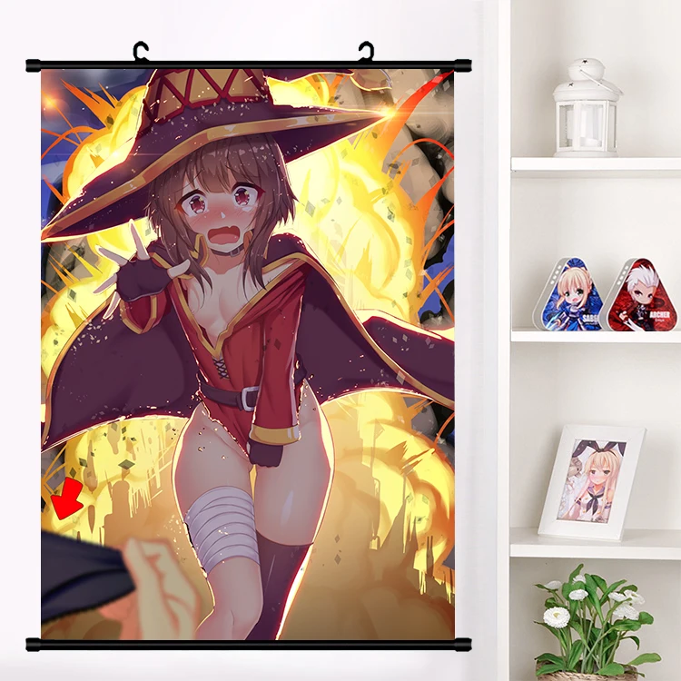 Аниме Манга KonoSuba Божье благословение на этом чудесном мире! Megumin Aqua Darkness Косплей настенные свитки Фреска плакат домашний декор