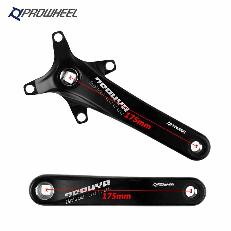 

PROWHEEL Crank Square Hole Sprocket Crankset 104BCD 170/175mm 44/46/48/50/52T Narrow Wide MTB Bike Chainring