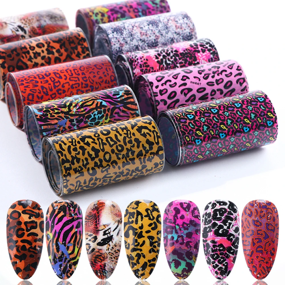 Леопардовые самоклеющиеся 3D наклейки для ногтей сексуальные дизайнерские