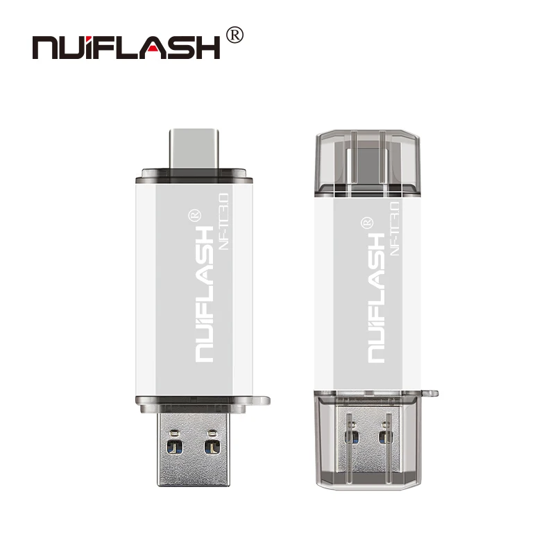 

Nuiflash USB 3.0 Type-C USB Flash Drive 32GB 16GB Pen Drive Dual Double Plug for cumputer / Smart Phone Memory Mini USB Stick