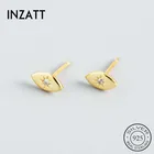 Серьги-гвоздики женские из серебра 925 пробы с цирконием, аксессуары в стиле хип-хоп