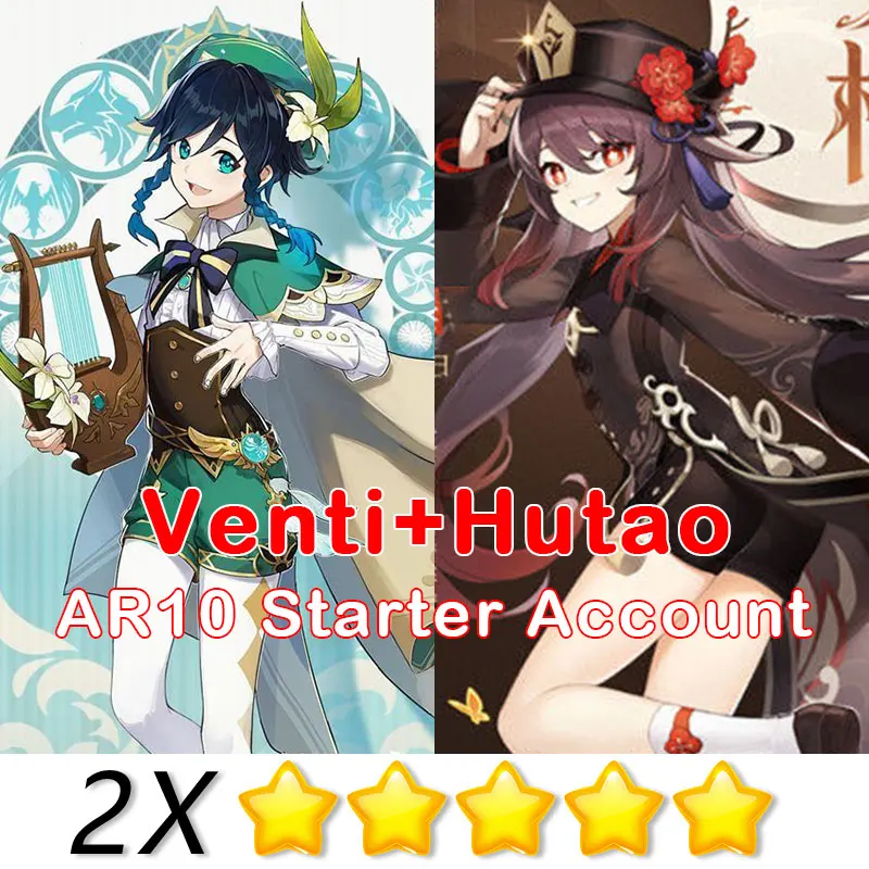 

2 5-star Event-exclusive Character Ganyu Hutao Venti Xiao Zhongli Tartaglia Huao Homa NA/EU/Asia Genshin Impact Account Dual