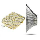 Цепь велосипедная полуполая из стали, золотого и серебряного цвета, 67891011 скоростей, 116 звеньев, для горного велосипеда Shimano Campagnolo Sarm