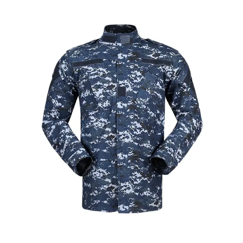 Military Uniform Navy Blue Digital Camouflage Uniform Combat Tactical Military Suit Special Force Police Uniform