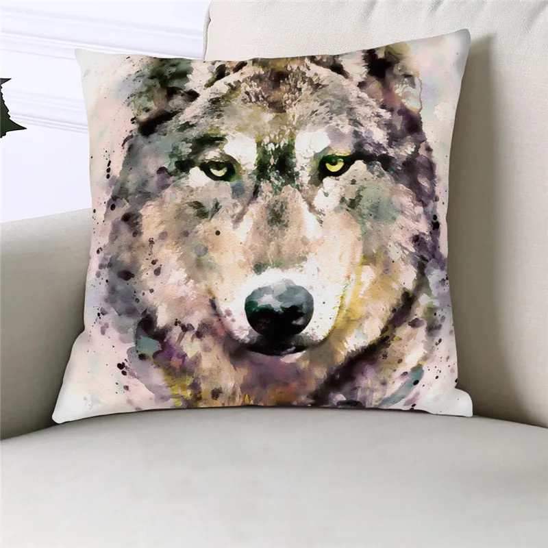 

Fuwatacchi Wolf Pattern Cushion Covers Animals Fox Pillows Cover Home Decoration Sofa Chair Decorative Pillowcases 45x45cm