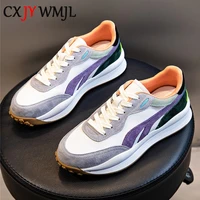 cxjywmjl genuine leather platform sneakers for women spring sports shoes ladies vulcanized shoes fashion thick bottom sneakers