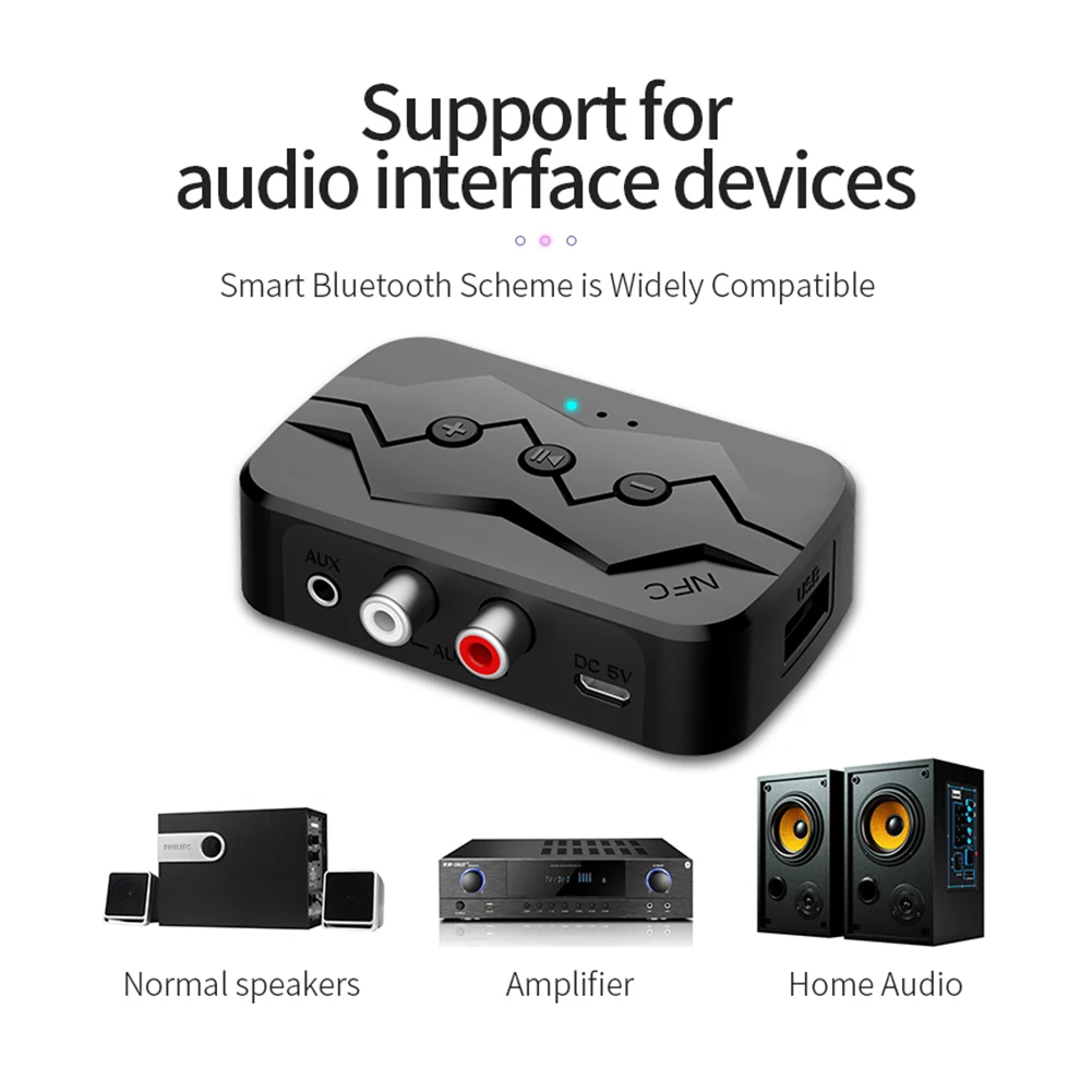 NFC Bluetooth-совместимый 5 0 передатчик приемник SD U диск RCA 3 мм AUX беспроводной аудио