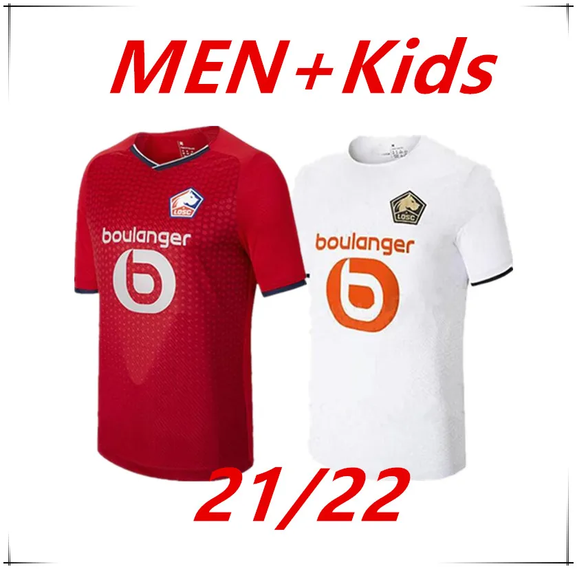 

21 22 Майо де Футбол Лилль Osc yilмаз р. Leao Xeka Bamboo A J. David Domicile et Outdoor 2021 2022 Maillots de football pour