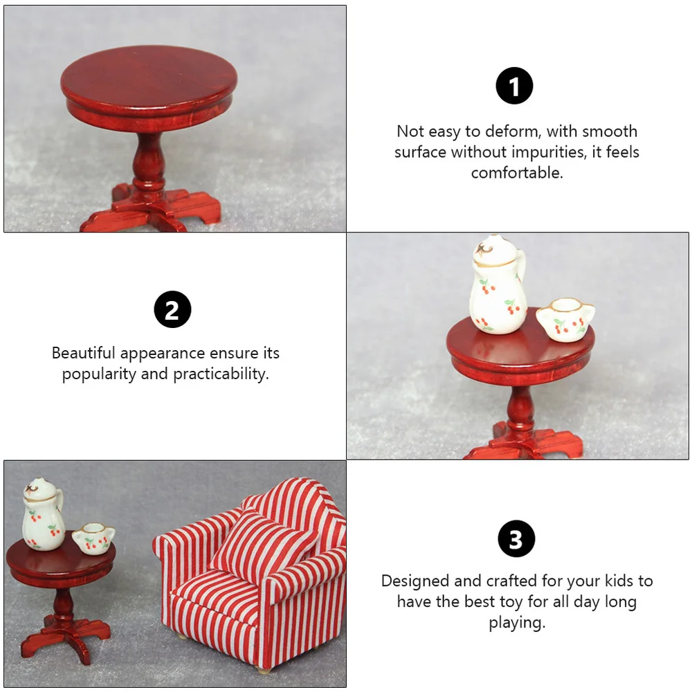 

1Pc Mini Furniture Mini Round Table Mini House Furniture Miniature Table