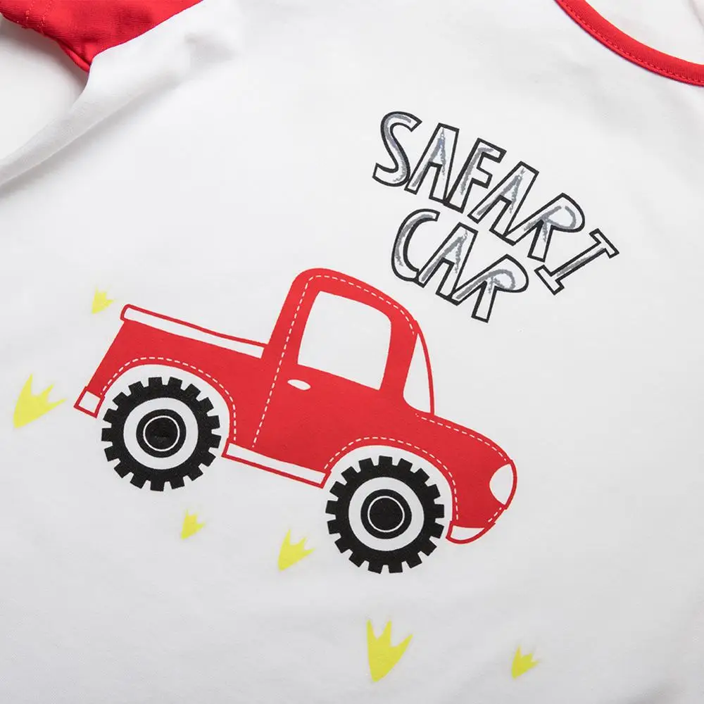 ABCKIDS Lovely Toddler O Neck Kids Boys Summer T shirt Short Sleeve Child Cartoon Car Print Cotton Top Tees|Футболки для
