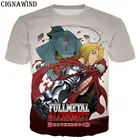 Новое поступление, футболка для мужчин и женщин, аниме, цельнометаллический алхимик, 3D печать, футболка, Повседневная футболка в стиле Харадзюку, уличная одежда, топы