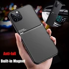 Роскошный силиконовый автомобильный Магнитный чехол-держатель для телефона iPhone 12 11 Pro XS Max Mini XR 8 7 6 6S Plus, кожаный защитный чехол