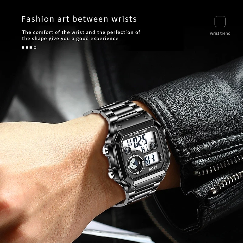 LIGE 2021 новые роскошные Брендовые мужские часы военные цифровые спортивные